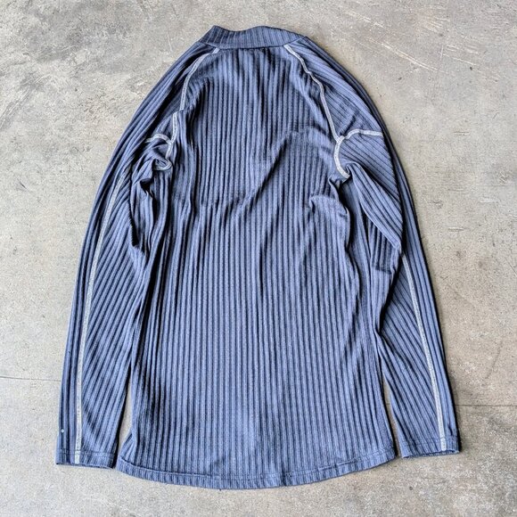 Craft Women's Active Extreme X Zip Baselayer Navy Blue Ribbed Knit Long Sleeve - Picture 9 of 9